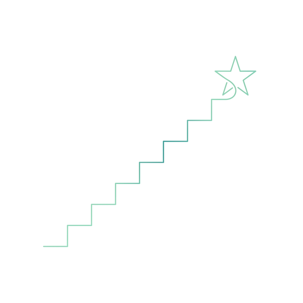 Escalones geométricos hacia una meta